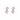 Pair of earrings with pink heart-shaped stones on a white background