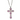 A silver-plated necklace with a baby pink cross pendant adorned with crystal embellishments on a chain.