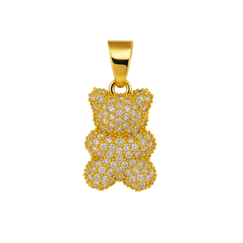 Gold Crystal Gummy Bear Charm Charm waterproof tarnish-free jewellery - Binky Belle