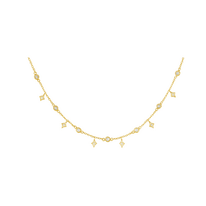 Gold Dainty Diamond Necklace - Binky Belle waterproof, tarnish-resistant jewellery jewelry with a durable finish, designed for stylish everyday wear.