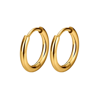 Gold Gabs Hoops Conch 15mm Earrings waterproof tarnish-free jewellery - Binky Belle
