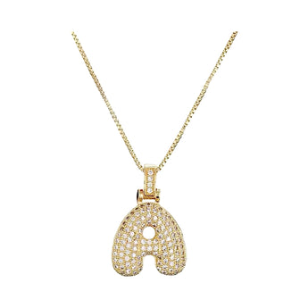 Gold Initial Balloon Necklace Necklace personalised waterproof tarnish-free jewellery - Binky Belle