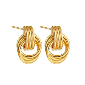 Gold Knot Studs Earrings waterproof tarnish-free jewellery - Binky Belle