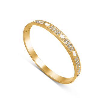Gold Marble Heart Bangle Bracelet waterproof tarnish-free jewellery - Binky Belle