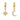 A pair of gold huggie hoop earrings, one featuring a dangling starburst charm set with clear crystals and the other a crescent moon charm also set with clear crystals, shown on a plain white background.