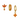 Gold Orange Trio Clover Huggie Set waterproof tarnish-free jewellery - Binky Belle