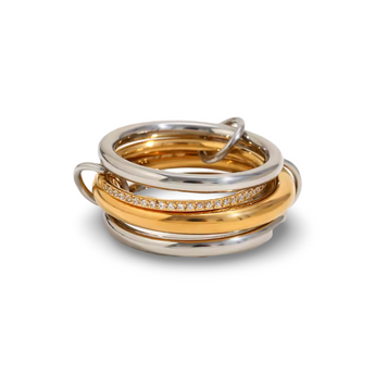 Gold and Silver Halo Stack Ring Rings waterproof tarnish-free jewellery - Binky Belle