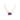 Gold necklace with two colorful gemstones on a white background