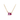 Gold necklace with two pink gemstones on a white background