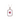 Elegant silver necklace with a rectangular pendant featuring a mother-of-pearl face, heart-shaped red gemstone center, and sparkling diamond border.