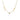Gold necklace featuring the names "Binky" and "Belle" on either side of a central pavé heart charm, set on a delicate gold chain with a slight drop shadow underneath.