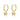 A pair of gold hoop earrings with butterfly embellishments dangling from the hoops.