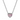 A silver-plated necklace with a heart-shaped pink pendant, surrounded by clear crystal embellishments, on a chain link.
