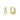 A pair of gold-colored hoop earrings with crystal embellishments, designed for ear wear.