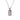 A rectangular silver pendant on a chain, depicting a crescent moon and stars with "THE MOON" and "XVIII" engraved. Elegant with a mystical tone.
