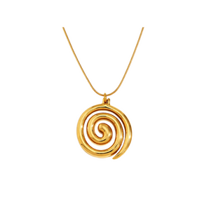 Gold Swirl Necklace - Binky Belle waterproof, tarnish-resistant jewellery jewelry with a durable finish, designed for stylish everyday wear.