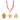 Necklace with pink beads and gold sea-themed pendants on a white background