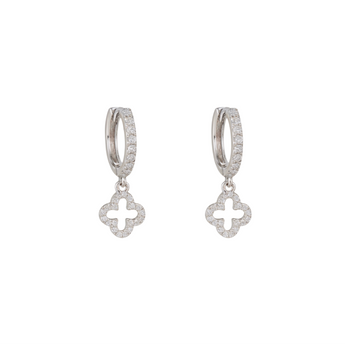 Silver Clover Huggies Earrings waterproof tarnish-free jewellery - Binky Belle