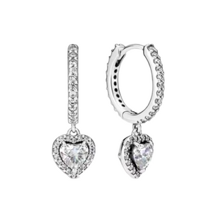 Silver Crystal Dreamy Heart Huggies Earrings waterproof tarnish-free jewellery - Binky Belle