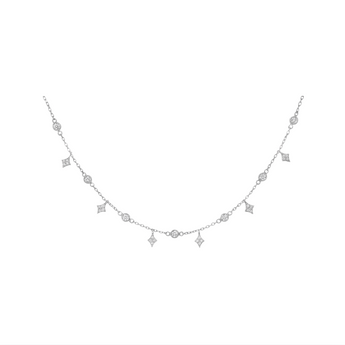 Silver Dainty Diamond Necklace Necklace waterproof tarnish-free jewellery - Binky Belle
