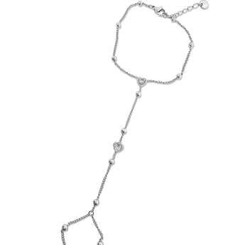Silver Heart Hand Chain waterproof tarnish-free jewellery - Binky Belle