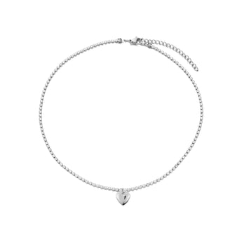 Silver Heart Tennis Necklace Necklace waterproof tarnish-free jewellery - Binky Belle