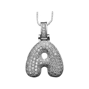 Silver Initial Balloon Necklace Necklace personalised waterproof tarnish-free jewellery - Binky Belle