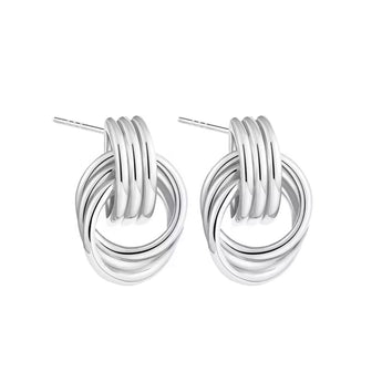 Silver Knot Studs Earrings waterproof tarnish-free jewellery - Binky Belle
