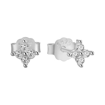 Silver Small 4mm Clover Studs Earrings waterproof tarnish-free jewellery - Binky Belle