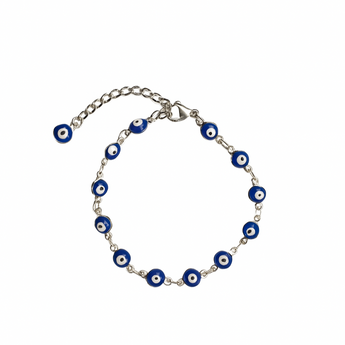 Silver Stacked Evil Eye Bracelet Bracelet waterproof tarnish-free jewellery - Binky Belle