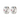 Pair of silver earrings with colourful gemstones placed on a white background