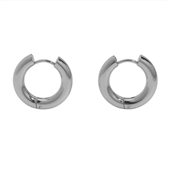 Silver Trendy Hoops 20mm Earrings waterproof tarnish-free jewellery - Binky Belle