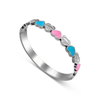 Silver Triple Heart Bangle Bracelet waterproof tarnish-free jewellery - Binky Belle
