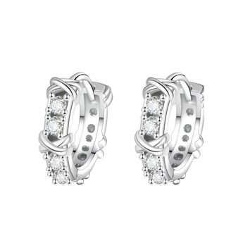 Silver X Hoops waterproof tarnish-free jewellery - Binky Belle