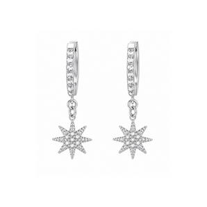 Silver Cosmic Star Huggies - Binky Belle waterproof, tarnish-resistant jewellery jewelry with a durable finish, designed for stylish everyday wear.