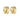 Gold hoop earrings with green gemstones on a white background