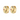 Pair of gold hoop earrings with gemstones on a white background