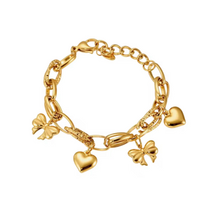 Gold Crowded Charm Bracelet - Binky Belle waterproof, tarnish-resistant jewellery jewelry with a durable finish, designed for stylish everyday wear.
