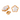 A pair of gold marble flower stud earrings with a push back closure.