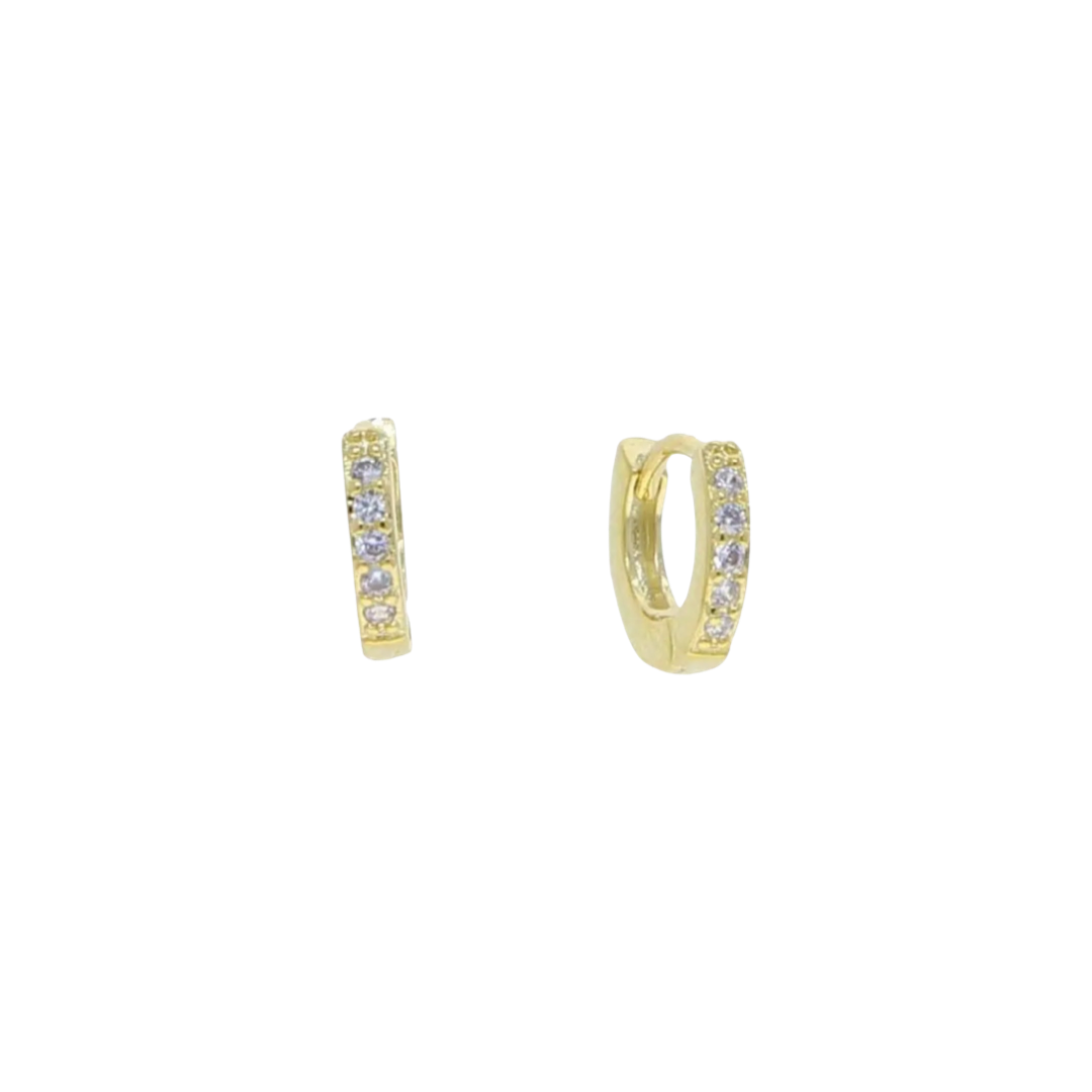 Gold Crystal HELIX Tiny Hoops 6mm