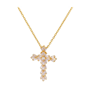 Gold Unmatched Cross Necklace