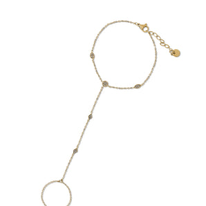 Gold Crystal Ball Hand Chain