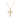A gold-colored cross necklace with an 'X' design and small embellishments, displayed against a white background.
