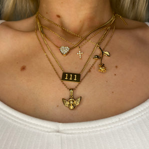 Gold Dainty Tiny Cross Necklace