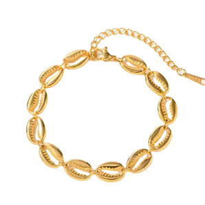 Gold Bean X Shell Bracelet