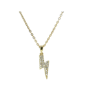 Crystal Lighting Bolt Gold Necklace