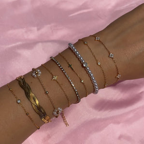 Silver Thin Beads Bracelet