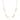 Gold name necklace featuring the names Amelia, Daniel, Millie, and Calli, each spaced evenly along a delicate gold chain, displayed on a white background.