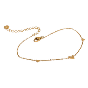 Gold Triple Heart Anklet