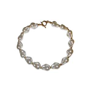 Gold Irregular Pearl Necklace